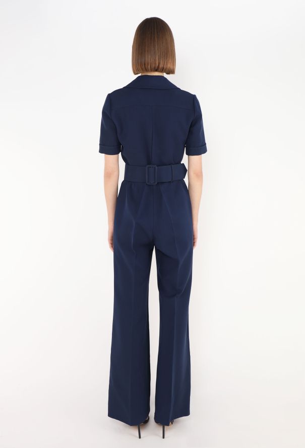 Gucci S/S 2018 Belted 'GG' Jumpsuit Navy - 6