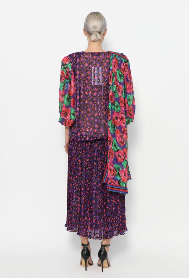 Diane Freis '80s Lamé Silk Dress - 5