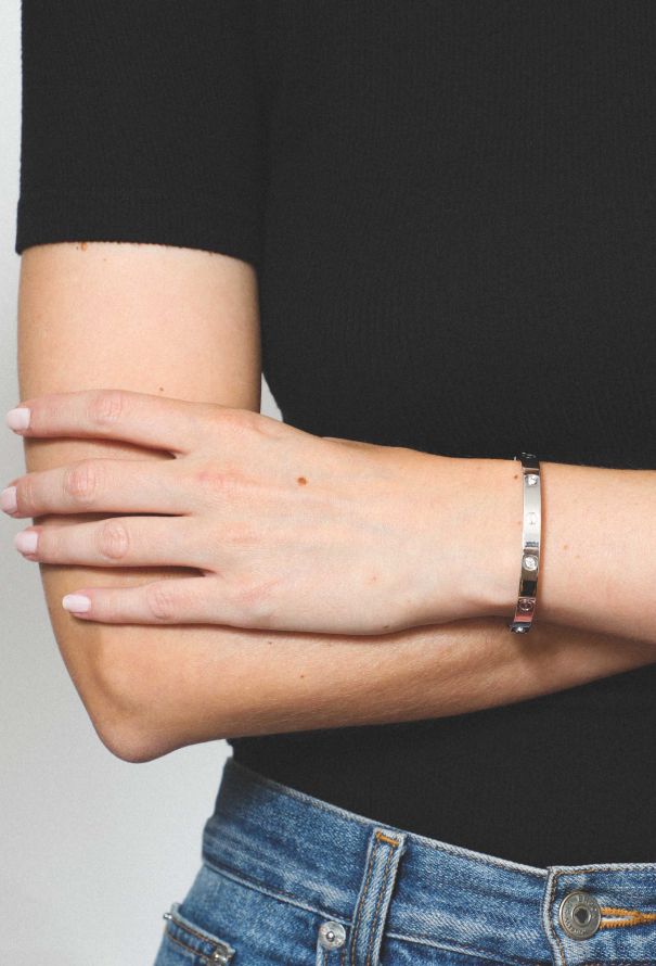 Cartier 18k White Gold Diamond Love Bracelet - 3