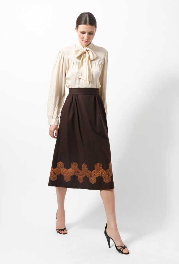 Python Trim Wool Skirt - 2