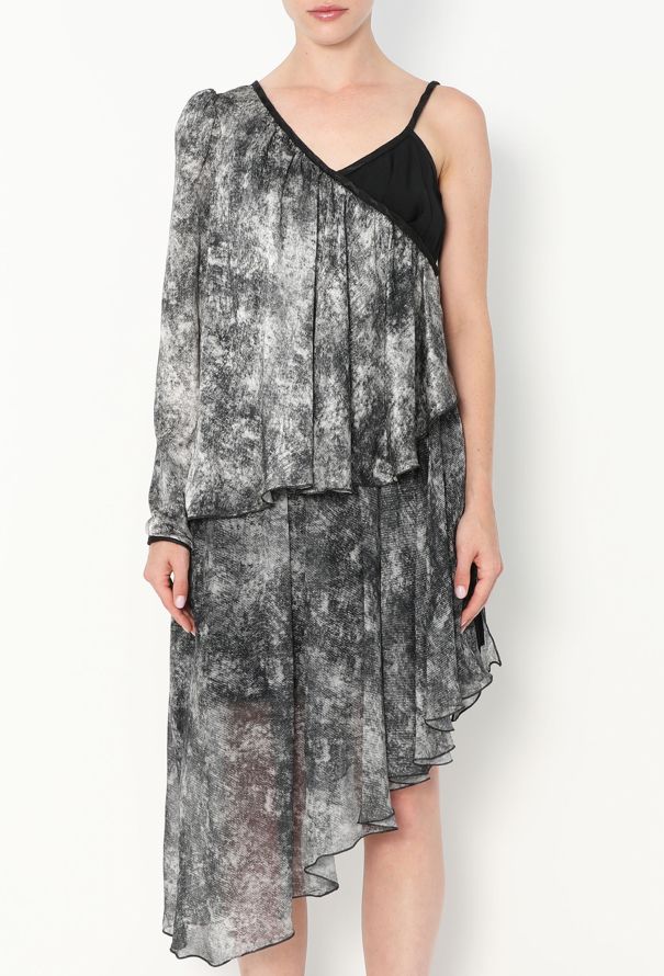 Rodarte Fall 2013 One-Shoulder Draped Silk Dress - 3