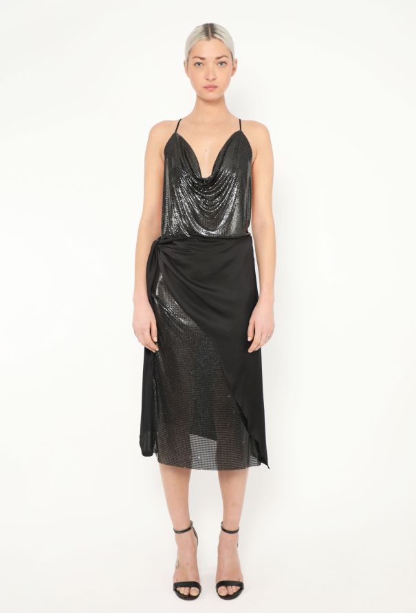Paco Rabanne 2019 Draped Metallic Mesh Dress - 4