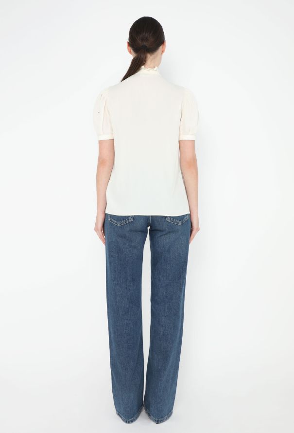 Céline 2020 Silk Ruffled Trim Blouse - 4