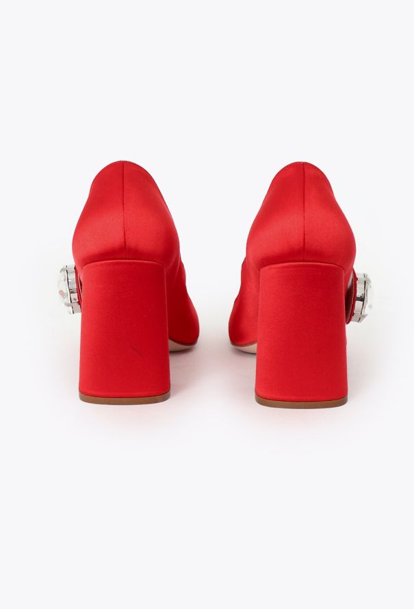 Miu Miu Pre-Fall 2019 Embellished Satin Pumps - 5