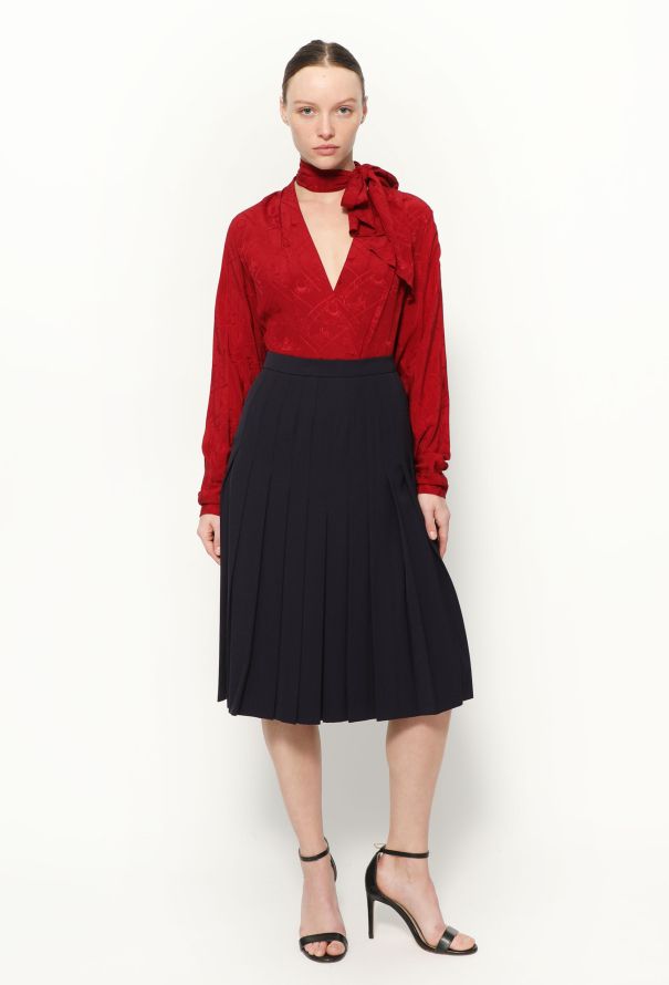 Hermès '80s Silk Lavallière Skirt Ensemble - 3