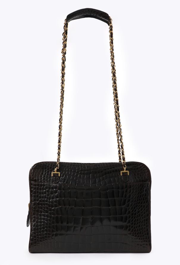 Chanel Vintage Brown Alligator Maxi Camera Bag - 4