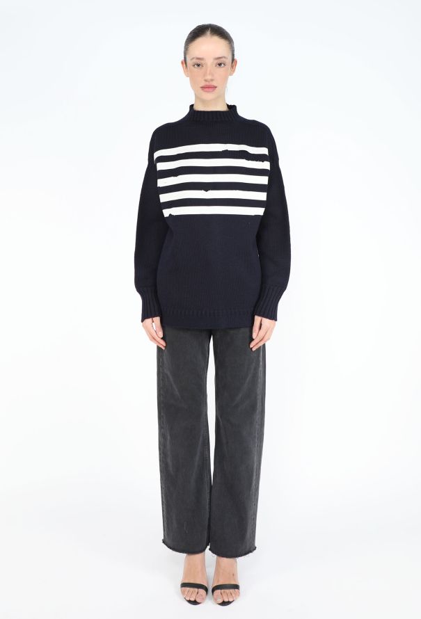 Prada S/S 2025 Distressed Striped Sweater - 1