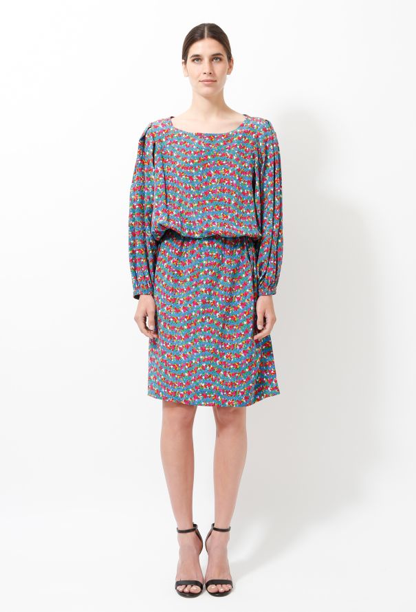 Saint Laurent Vintage Belted Floral Dress - 3