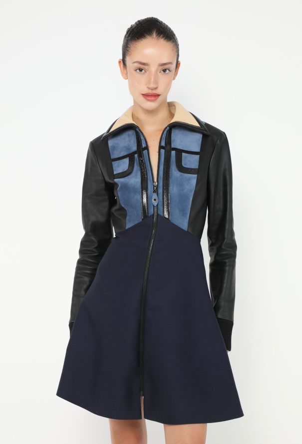 Louis Vuitton F/W 2014 Leather Trim Mod Dress - 5