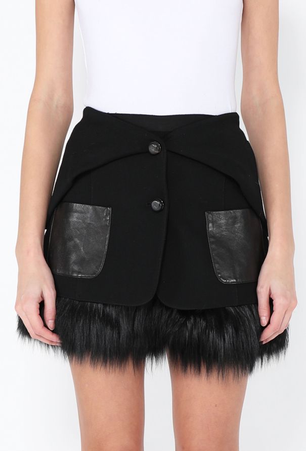 Proenza Schouler F/W 2010 Fox Fur Trim Mini Skirt - 3