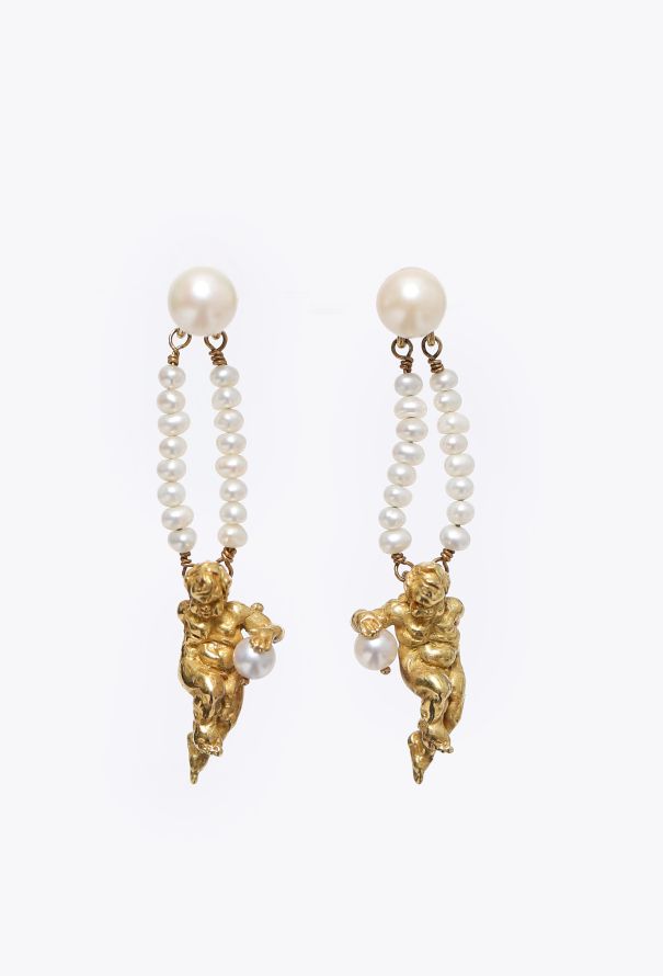 Modern Fine Jewelry Germano Gioielleria 18k Yellow Gold & Pearl Earrings - 1