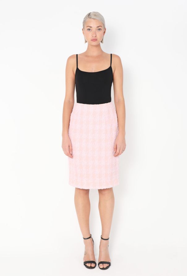 Chanel 1996 Frayed Houndstooth 'CC' Skirt - 3