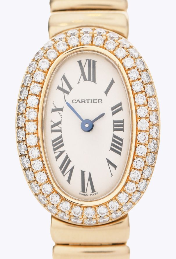 Cartier 18K Yellow Gold & Diamonds Mini Baignoire Watch - 3