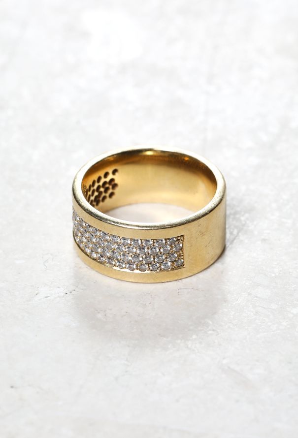 Vintage Fine Jewelry Vintage 18k Yellow Gold Pavé Diamond Ring - 2
