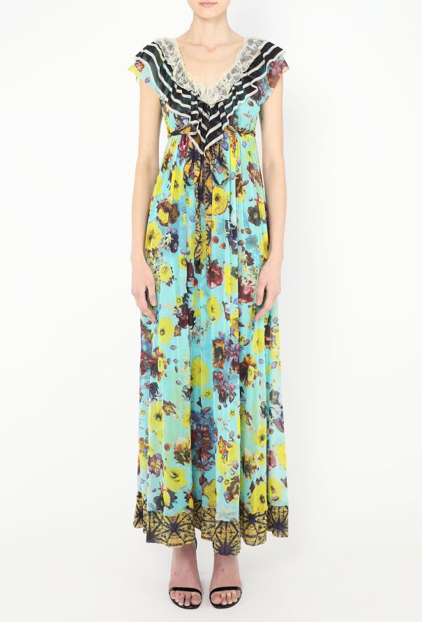 Jean Paul Gaultier Floral Lace Trim Maxi Dress - 3