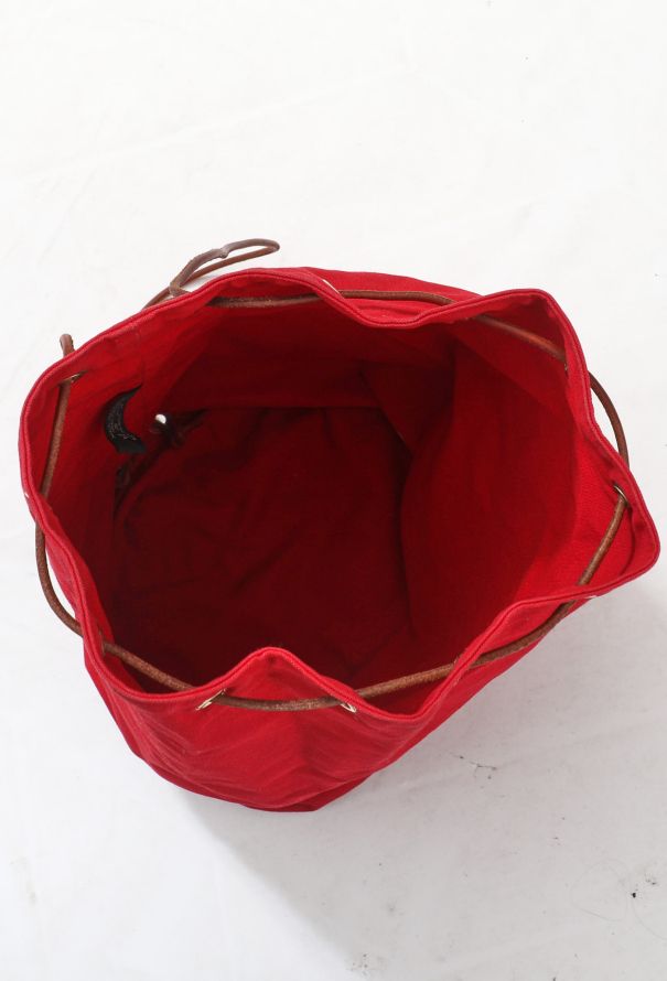 Hermès Red Canvas Polochon Backpack - 9