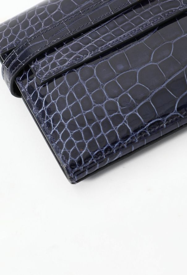 Hermès Bleu Encre Alligator Kelly Classique Wallet - 8