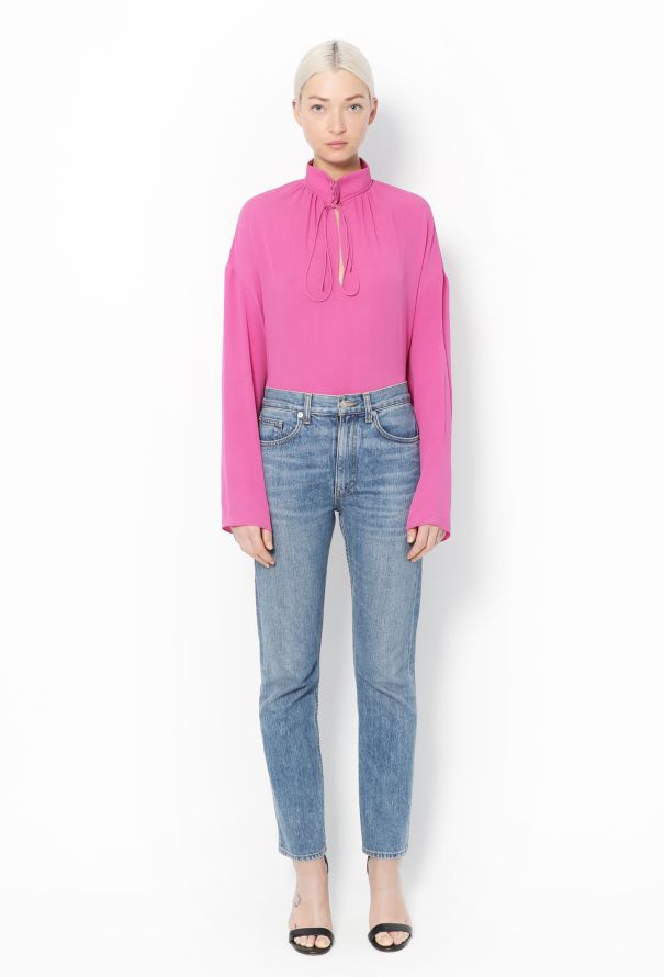 Balenciaga S/S 2017 Inverted Silk Blouse - 5