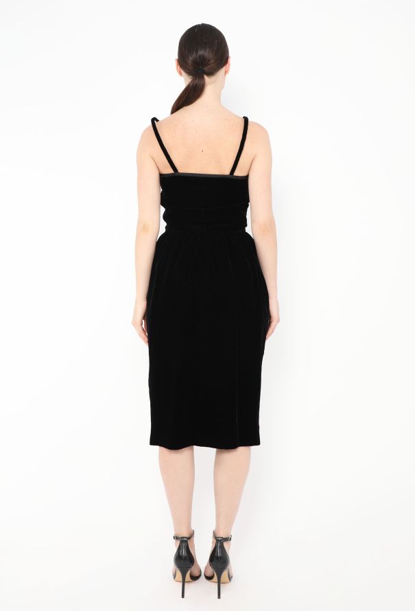 Saint Laurent Vintage Velvet Grosgrain Trim Dress - 5
