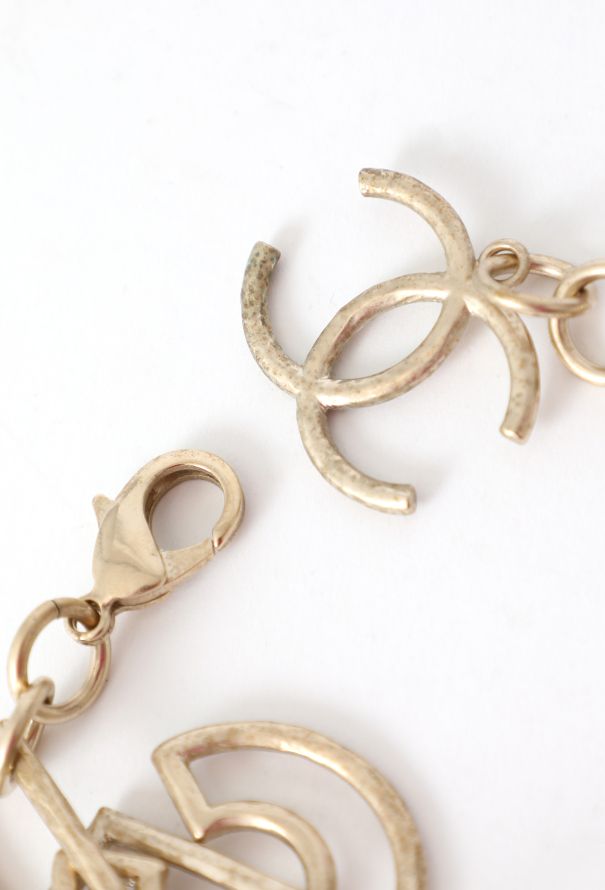 Chanel Hammered Logo Charm Bracelet - 5