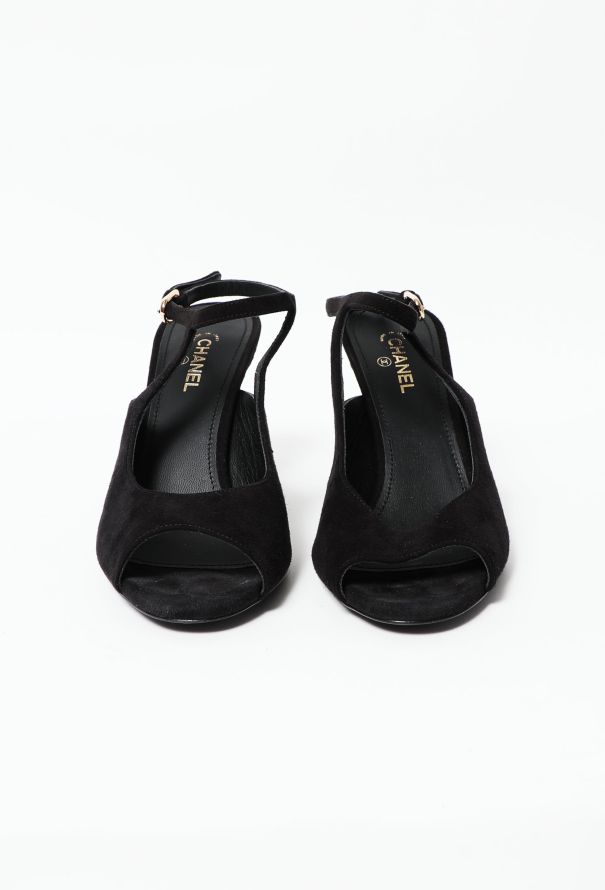 Chanel S/S 2021 Suede 'CC' Slingbacks - 4