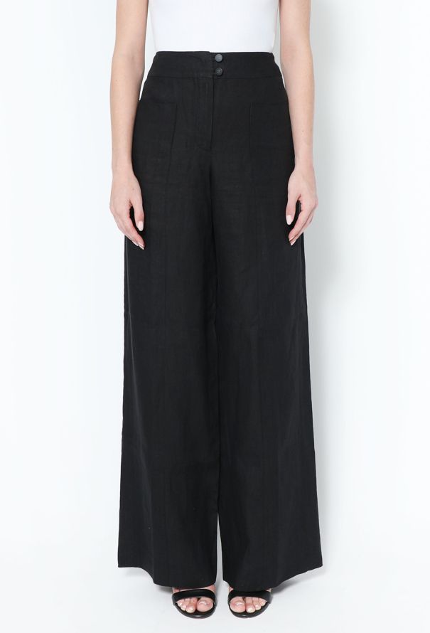 Chanel 1999 Wide-Leg Linen Trousers - 2