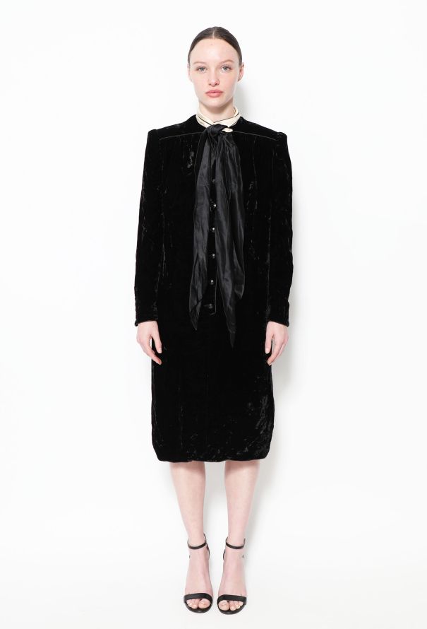 Valentino 80s Velvet Bi-Color Dress - 1