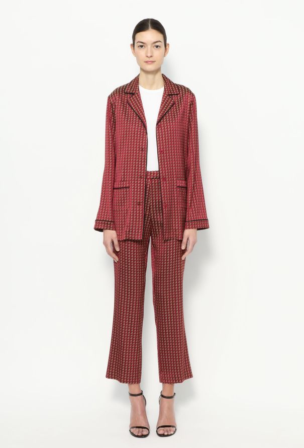 Etro Graphic Print Satin Red Ensemble - 3