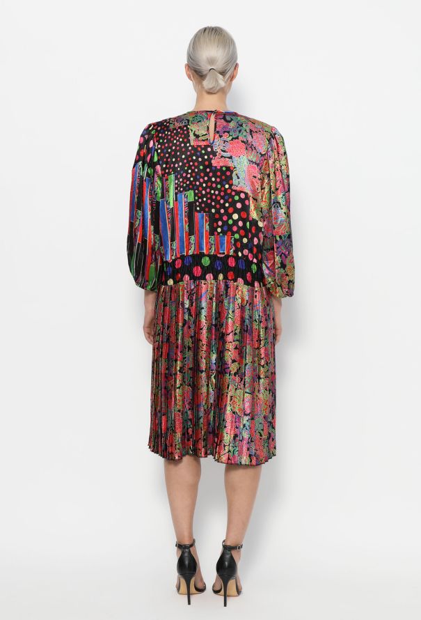 Diane Freis '80s Pleated Georgette Dress - 4