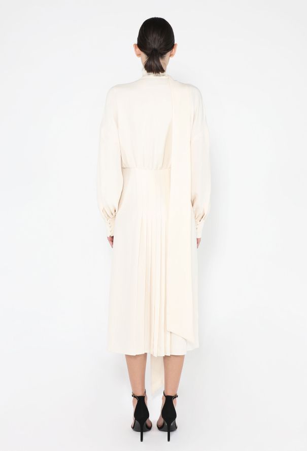 Valentino Pleated Silk Lavallière Dress - 4