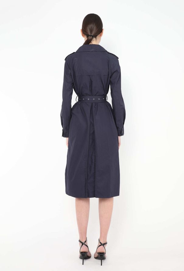 Céline Belted Poplin Trench Dress in Navy – 2017 - 7