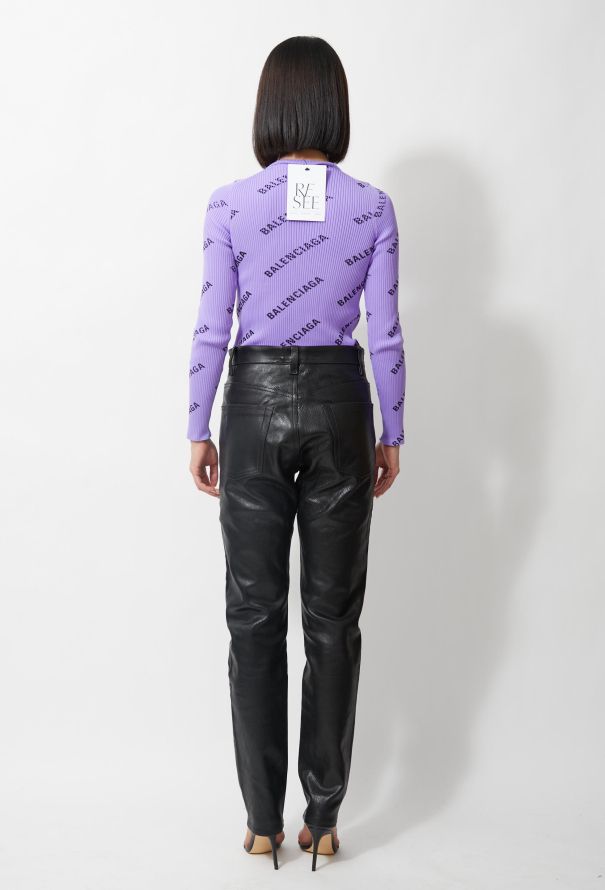 Balenciaga F/W 2020 Textured Leather Trousers - 4