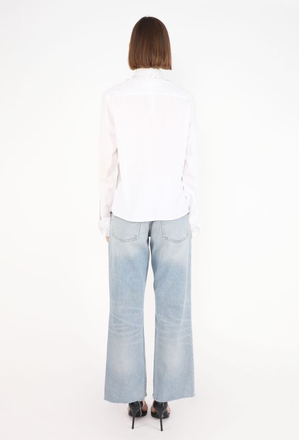 Saint Laurent Ruffled Cotton Smock Blouse - 5