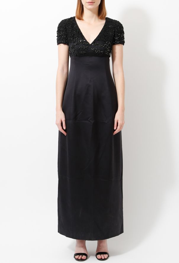 Saint Laurent 2009 Embroidered Satin Dress - 2