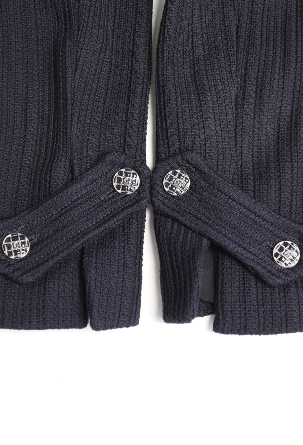 Chanel Asymmetrical Ribbed 'CC' Jacket - 8