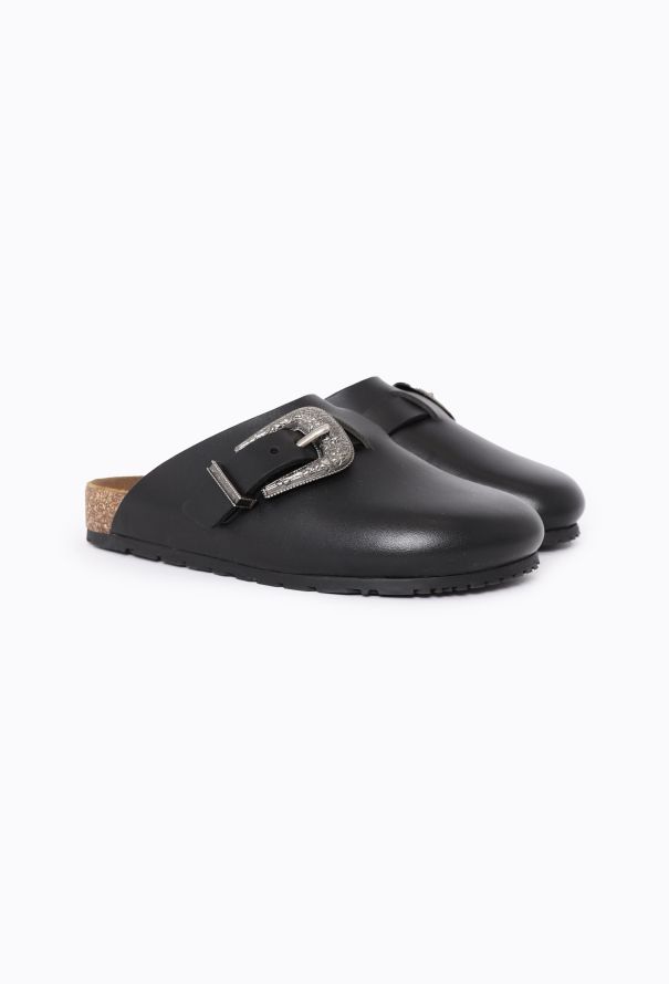 Saint Laurent 2022 Calfskin Buckle Mules - 3