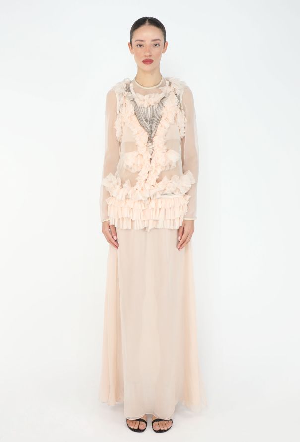 Givenchy S/S 2011 Ruffled Zipper Chiffon Gown - 1