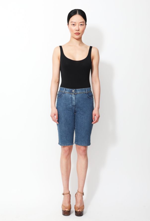 Chanel S/S 2006 Braided 'CC' Denim Shorts - 3