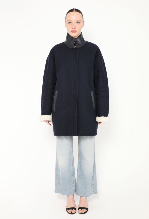 Balenciaga 2013 Shearling-Lined Trim Coat - 3