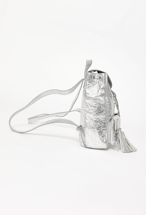 Saint Laurent Metallic Silver Venice Backpack - 5