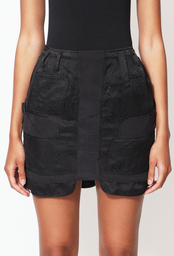 Balenciaga Silk Snakeskin Cargo Skirt - 2