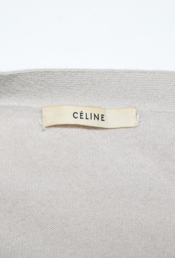 Céline Beige Cashmere Cardigan with Triomphe Emblem - 5