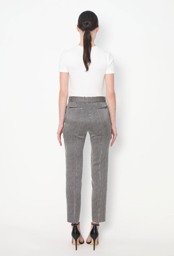 Céline Tapered Silk Pinstripe Trousers - 4