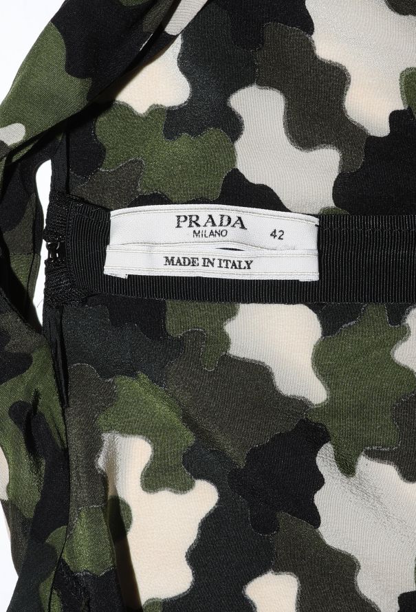 Prada Pre-Fall 2010 Draped Camo Dress - 6