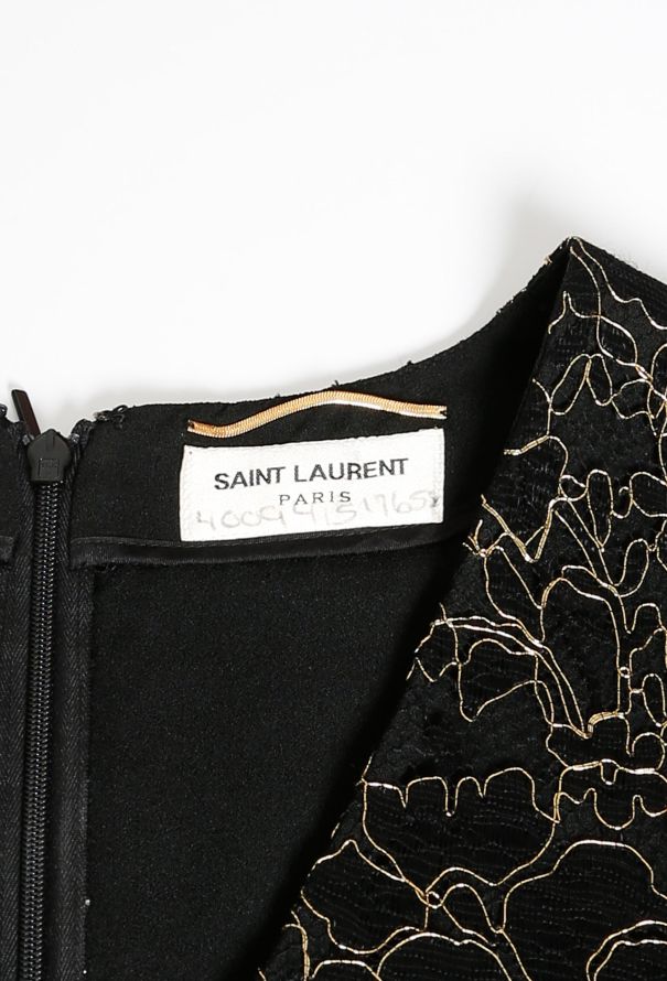 Saint Laurent 2016 Metallic Floral Lace Dress - 4