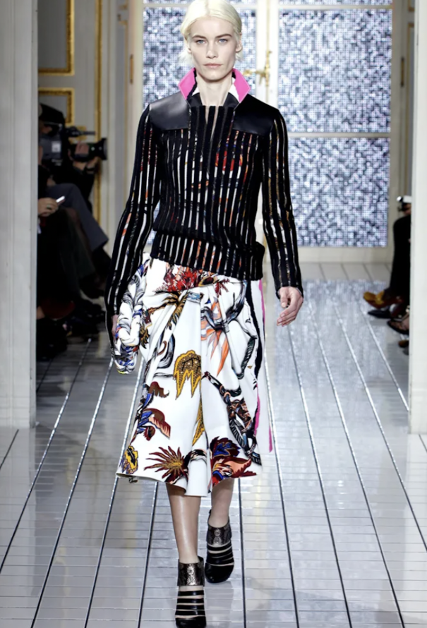 Balenciaga F/W 2011 Graphic Silk Skirt - 2