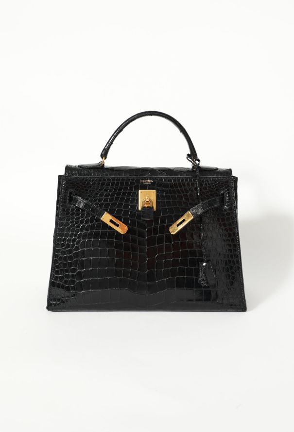 Hermès '50s Bleu Nuit Porosus Kelly Sellier 32 - 2