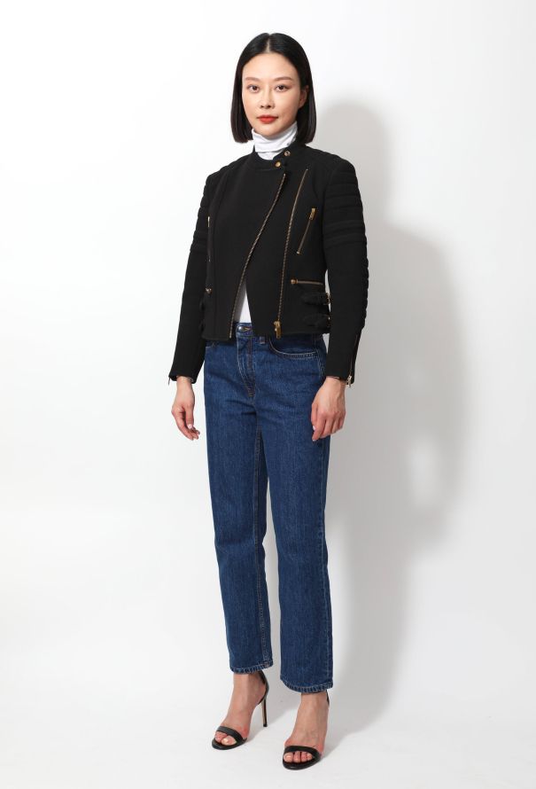 Céline Classic Textured Biker Jacket - 3