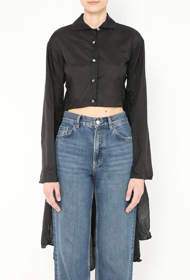 Romeo Gigli '90s Silk Train Cropped Top - 2