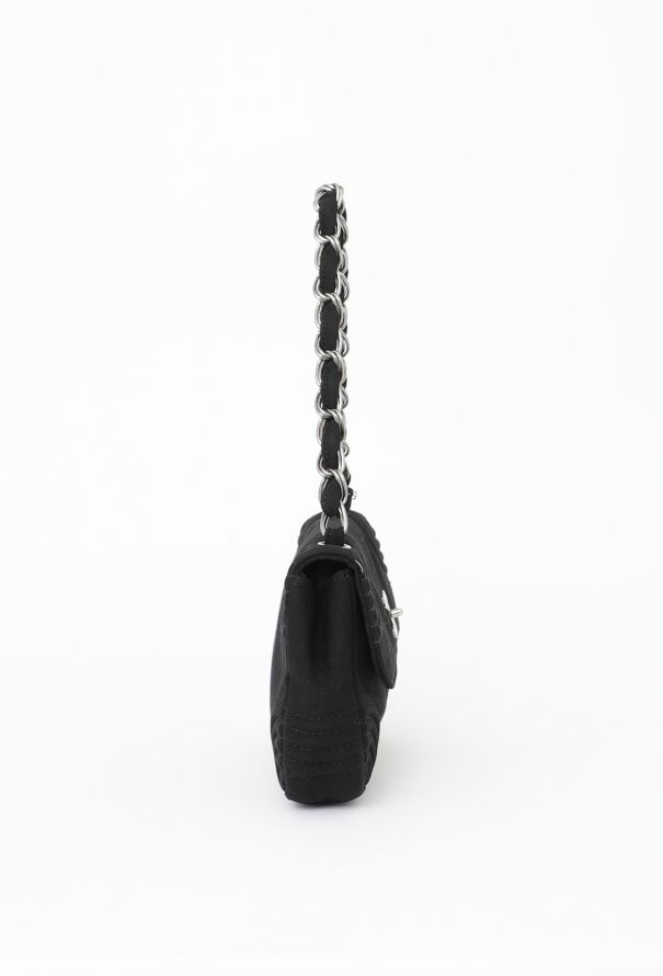 Chanel Black Jersey Flap Bag - 4